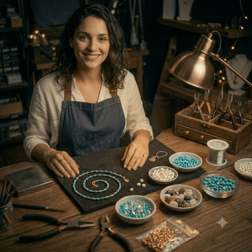 Mesa de produção de bijuterias